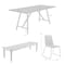 Armen Living Koala Shasta and Camino 6 Piece Outdoor Dining Set in Dark Eucalyptus Wood with Gray Rope 840254333840 - alternate 2